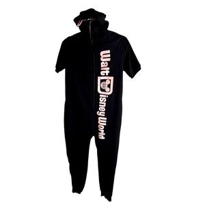 NWT Disney Parks Walt Disney World Minnie Mouse Hooded Jumpsuit Black Pink Med